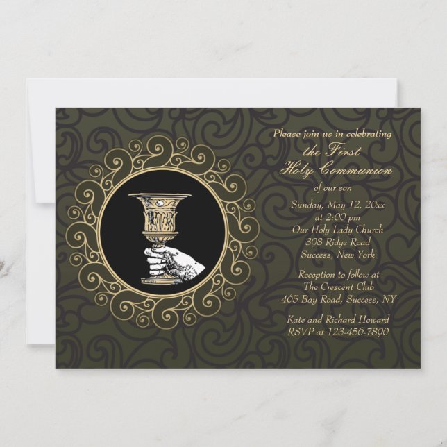 Convites Golden Chalice Communion Invitation (Frente)