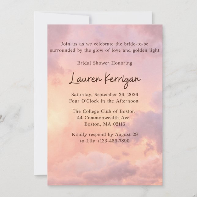 Convites Golden Hour Bridal Shower Invitation (Frente)
