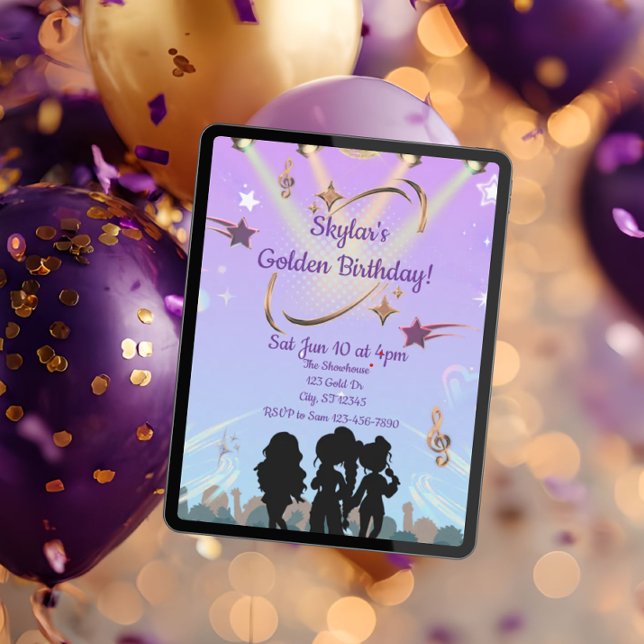 Convites Golden KPOP birthday  (Criador carregado)