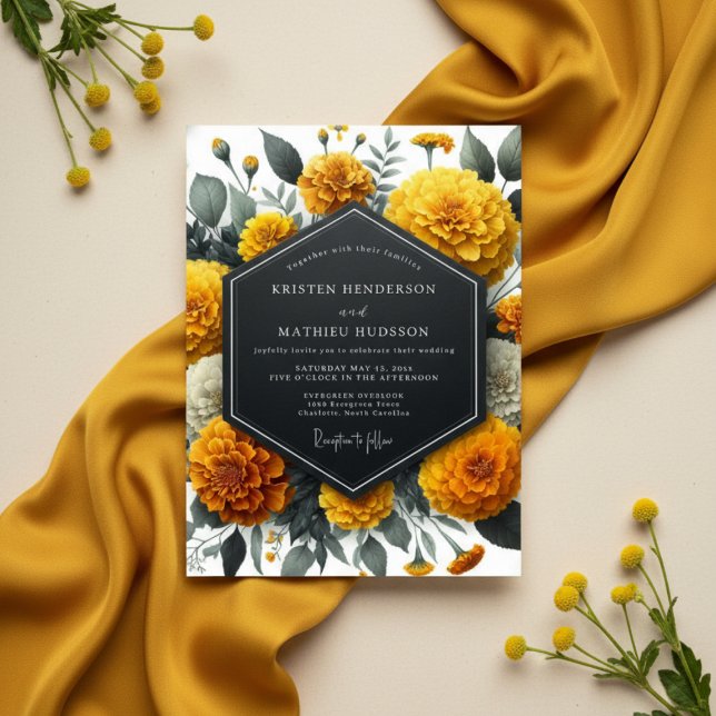 Convites Golden Marigold Whimsical Wedding (Criador carregado)