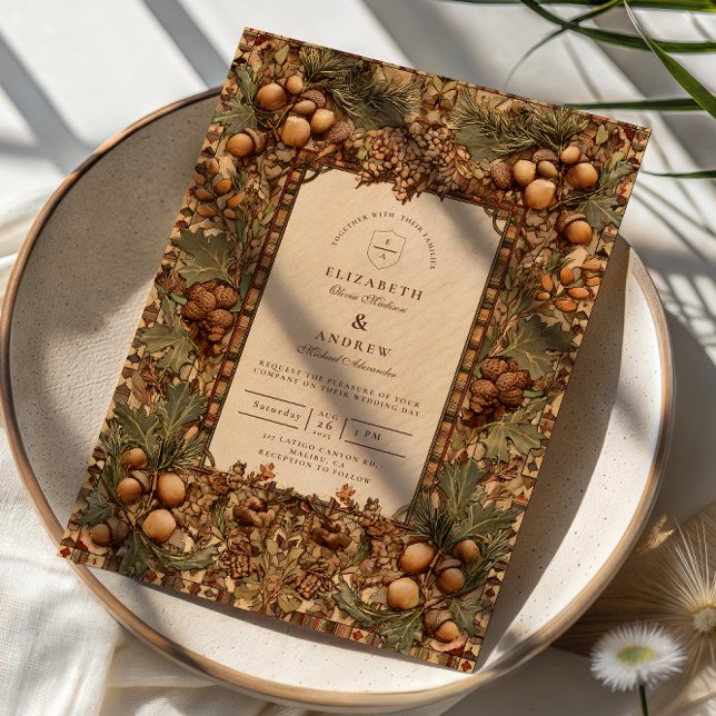 Convites Golden Oak Forest Wedding (Criador carregado)