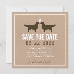 Convites Golden Retrievers Casamento Salvar a Data