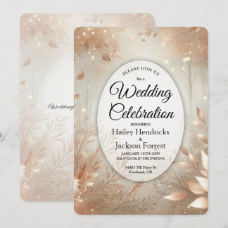 Convites Golden Rosewood Enchanted Forest Wedding