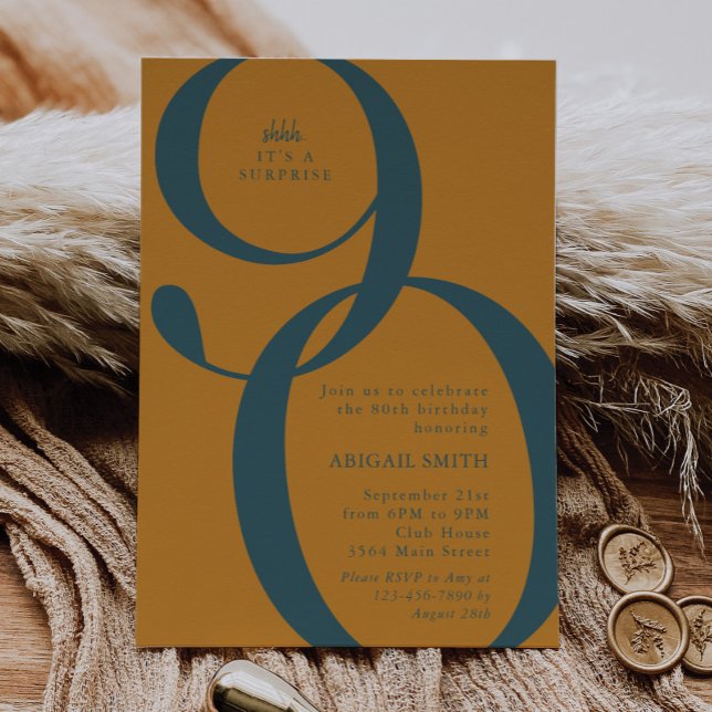 Convites Golden Shh It's a Surprise 90th Birthday Party (Criador carregado)