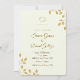 Convites golden wedding invitastion tamplet