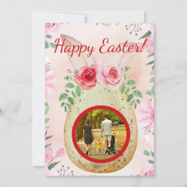 Convites Golder Easter egg with photo