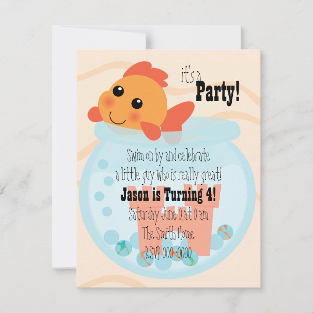 Convites Goldfishy em uma tigela (Frente)