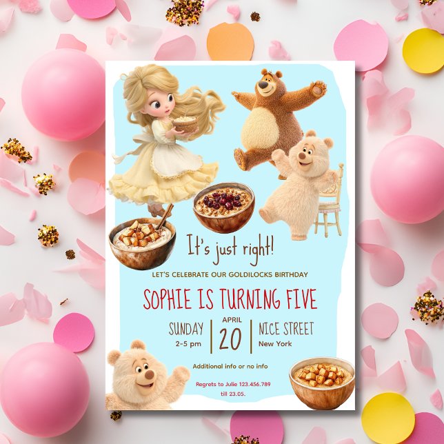 Convites Goldilocks  Birthday Invitation (Criador carregado)