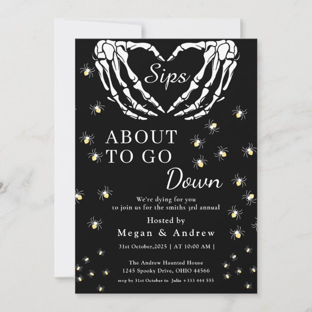 Convites gole prestes a descer no Dia das Bruxas (Frente)