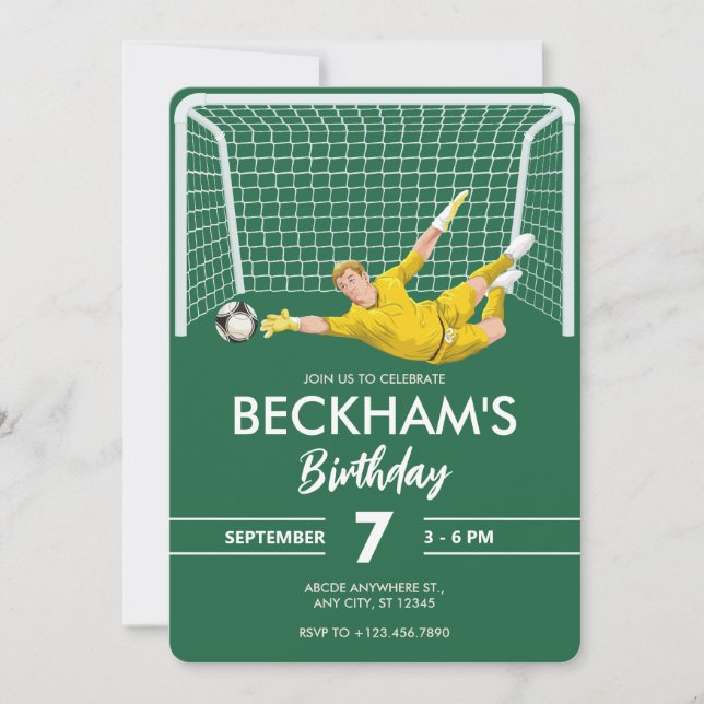Convites Goleiro de futebol  (Frente)