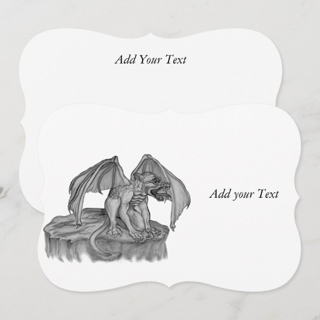 Convites Golem Gargoyle (Frente/Verso)