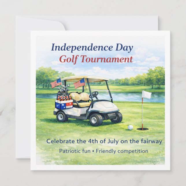Convites Golf  4th July Independence Day  (Frente)