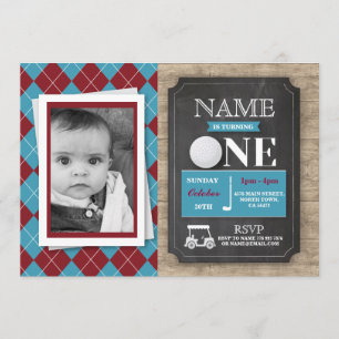 Convites Golf a ?a primeira uma 1 festa de aniversário que