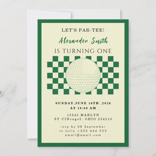 Convites Golf Baby Shower Invitation (Frente)