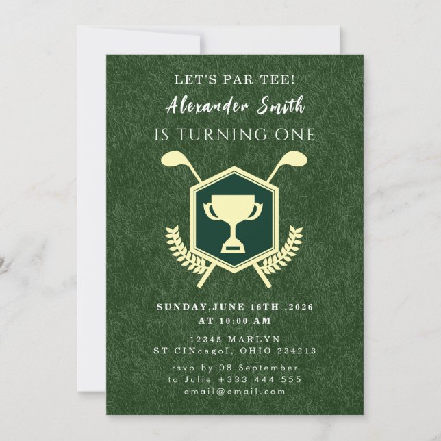 Convites Golf Baby Shower Invitation (Frente)