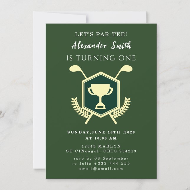 Convites Golf Baby Shower Invitation (Frente)