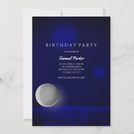 Convites Golf Bacheler Party Marinho Bola Azul de Golfe - G