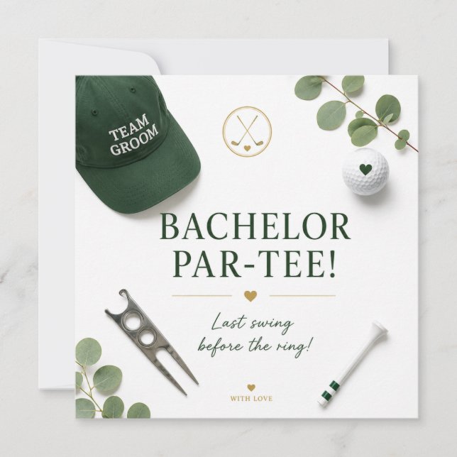 Convites Golf Bachelor Party  (Frente)