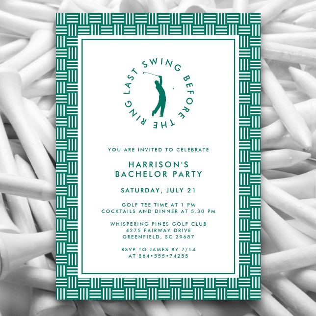Convites Golf Bachelor Party Last Swing Before the Ring (Criador carregado)