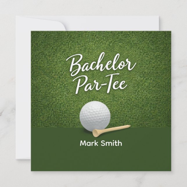 Convites Golf Bachelor Party on Green  (Frente)