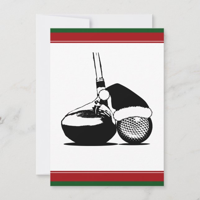 Convites Golf Ball and Club de Natal (Frente)