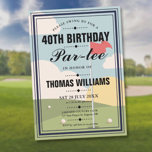 Convites Golf Birthday Partee Party (Golf Birthday Partee Party Invitation)