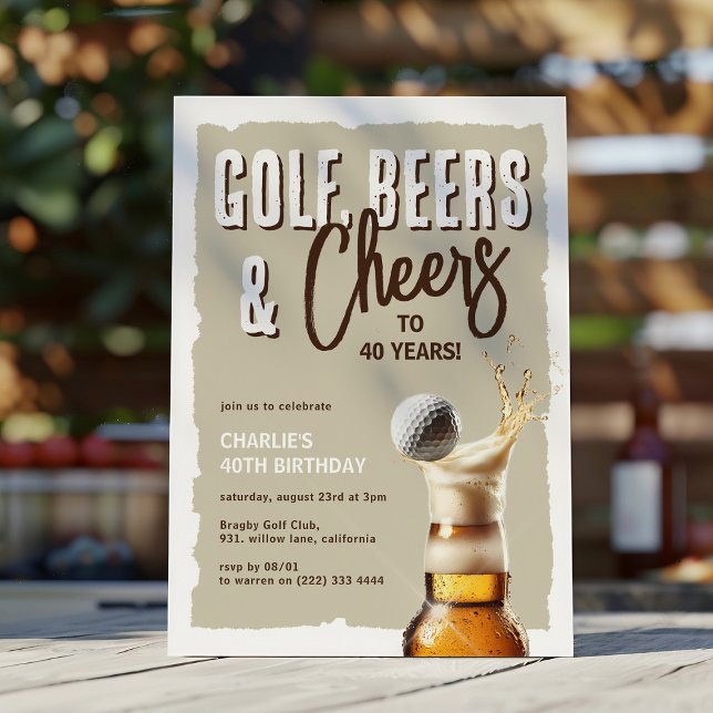 Convites Golf, Cervejas e Parabéns pelos 40 Anos de Idade (Criador carregado)