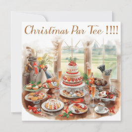 Convites Golf Christmas Party with Golf Course Background