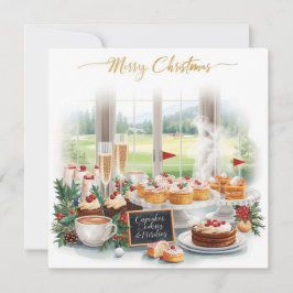 Convites Golf Christmas Party with Golf Course Background