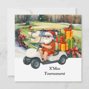 Convites Golf de Natal com Papai Noel no Green