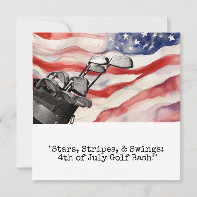 Convites Golf  Dia da Independência 4 de julho (Frente)
