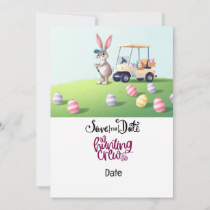 Convites Golf Easter Bunny no campo de golfe