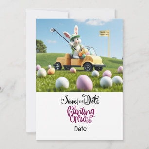 Convites Golf Easter Bunny no campo de golfe