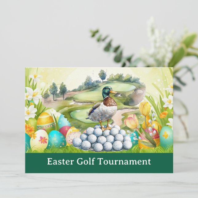 Convites Golf Easter to golfer PARTY invitation  (Em pé/Frente)