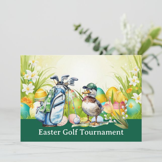 Convites Golf Easter to golfer PARTY invitation  (Em pé/Frente)