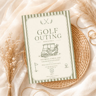 Convites Golf Elegante Verde Salvia Clube Minimal Luxo