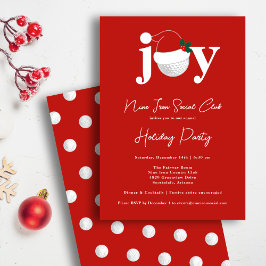 Convites Golf Festive Holiday Party Joy Typography Red
