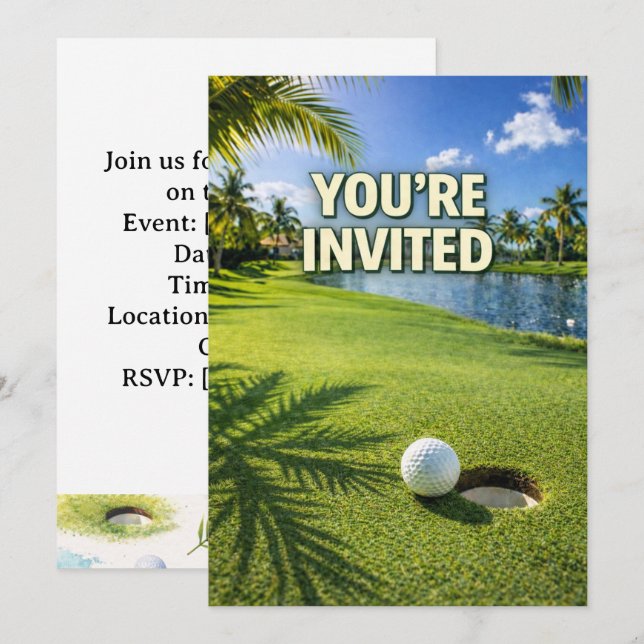 Convites Golf Florida themed you are invited (Frente/Verso)