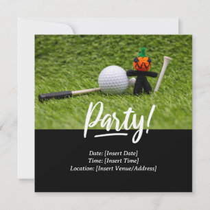Convites Golf Halloween temático para golfista