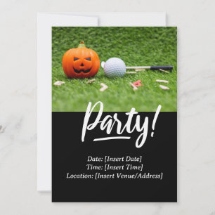 Convites Golf Halloween temático para golfista