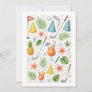 Convites Golf Hawaii temático para o Partido Golfista Havai