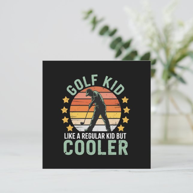 Convites Golf Kids Funny Young Golfer & Golfing Lover Gift  (Em pé/Frente)