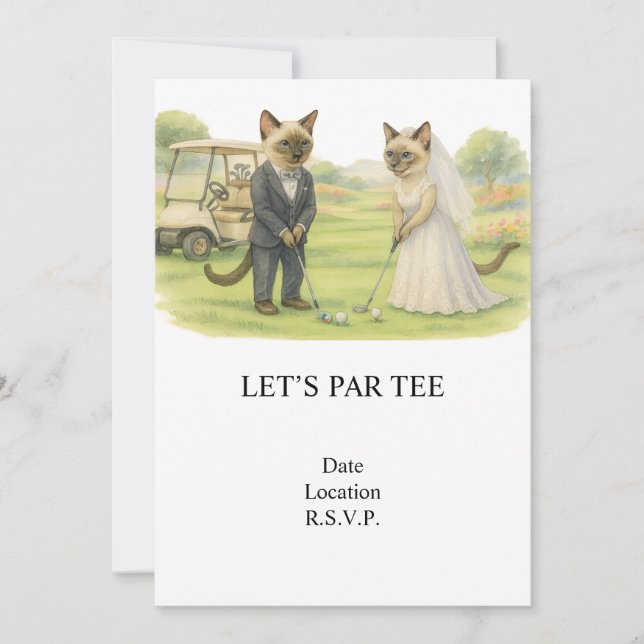 Convites Golf Let’s Par tee for cat lovers WEDDING (Frente)