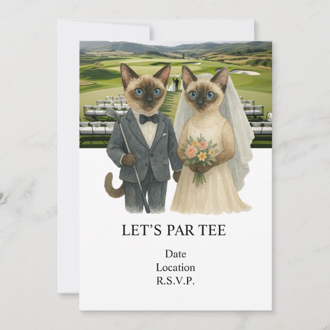 Convites Golf Let’s Par tee for cat lovers WEDDING (Frente)