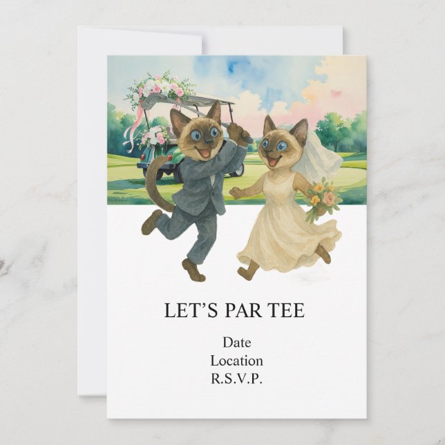 Convites Golf Let’s Par tee for cat lovers WEDDING (Frente)