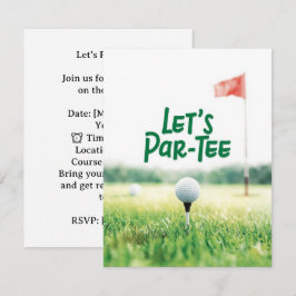 Convites Golf Let’s Par-Tee Party Invitation Postcard 