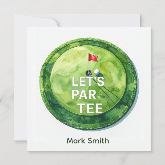 Convites Golf Let’s Par-Tee Putting Green Party  (Frente)