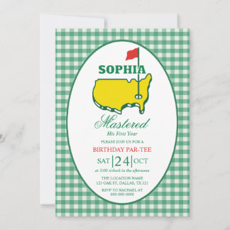 Convites Golf Mastered Birthday Par-tee Invitation