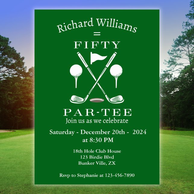 Convites Golf Modern Emblem Clubs 50º Aniversário (Criador carregado)