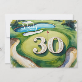 Convites Golf Par Tee aniversário de 30 anos para golfista